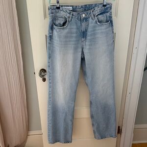 Zara women’s Light Blue wide leg straight Jeans